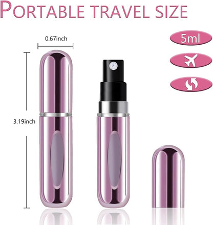 opasyo Refillable Perfume Portable Atomizer Bottle Refillable Perfume Spray, Leak-Proof Perfume Spray Bottle, Travel Perfume for Traveling and Outgoing (5ml, 4 Pack Gold/Pink/Blue/Black)