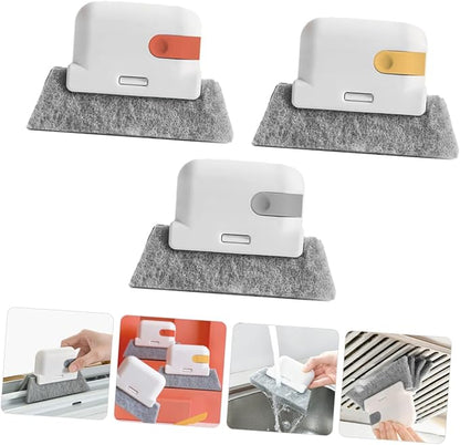 3pcs Window Track Cleaner Set Multifunctional Cleaning Brushes for Window Grooves Tile Lines Car Vents Detachable Design for Easy Use Tight Spaces Grey Ginger Orange Red