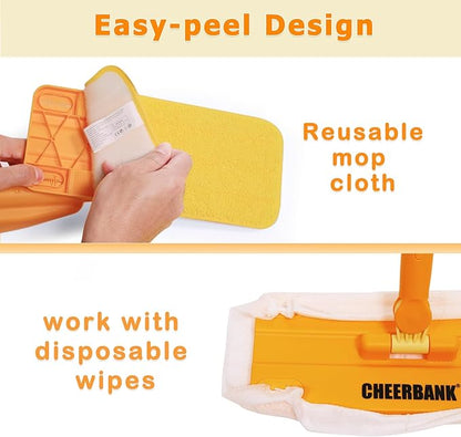 Toddlers Spray Mop (Real Works), No Batteries, Endless Fun| Kids Cleaning Set, Mini Mop for Age 2-5 Year| Montessori Toy Gifts for Baby Boys Girls, Fine Motor Skill (2 Washable Pads)
