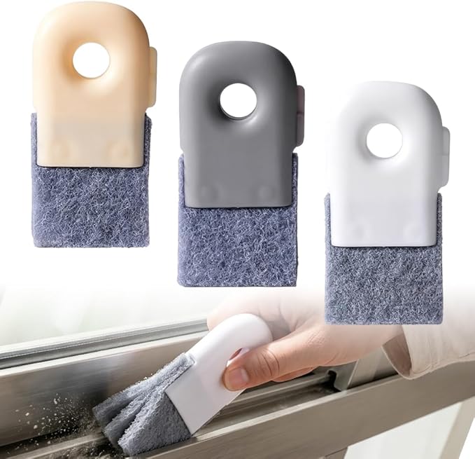 Magic Window Track Cleaner, Window Groove Cleaning Brush Tools Set, for Slides Grooves, Tile Grout Lines, Shutter Slats, Car Ac Vents & Narrow Gaps (Mix 3Pcs)