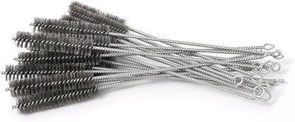 12 Inch Pipe Cleaning Brush Set with Stainless Steel Bristles, Steel Wire Tube Brush Kit for Auto Parts Polishing, Machining, Bottles, Tubes, Etc.（23mm-20pcs）