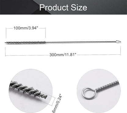 Utoolmart Steel Wire Cleaning Brush, Spiral Power Tube Brush, Steel Wire Tube Brush Cleaning Tool, Tube Bottle Brush, 0.2-inch Diameter 12-inch Length, 5pcs