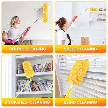 360° Duster Refills Kit for Duster, 30 Pack & 1 Handle, Multi-Surface Dusters with 4X Microfibers. Efficient Duster Kit for Cleaning Pet Hair, Home, Office, Blinds, Furniture and More