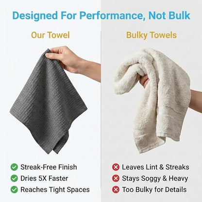 MIRACLEAN Waffle Weave Microfiber Cloths - 12 x 12 inches - Lint Free Cloth, Streak-Free Absorbent Microfiber Glasses Cleaning Cloth, Screens, Dusting & Appliances - 12 Pack Premium Cloth Wipes
