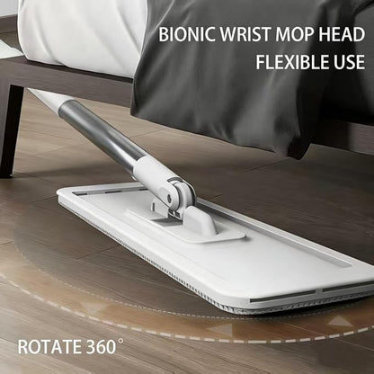 Hands-Free Self Wringing Flat Mop - Microfiber Floor Cleaning Tool with Washable Pads, Scrub Brush, Squeegee (1 Mop+6 Pads+1 Brush+1 Glass Wiper)