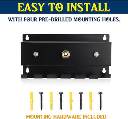DoubleFill Pressure Washer Gun Holder, Wall Mount Foam Cannon Holder, Car Wash Accessories Organizer for Wand/Nozzle Tips, 1/4'' Pressure Washer Accessories Storage Rack(Black)