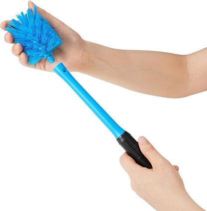 MOSOLAN 2-in-1 Water Bottle Brush and Straw Cleaner Brush, Long Handle Scrub Brush with Replaceable Head for Water Bottles, Glasswares, Mugs, Flasks, Tumblers, Vases, and Kitchen Sink, Breezy Blue