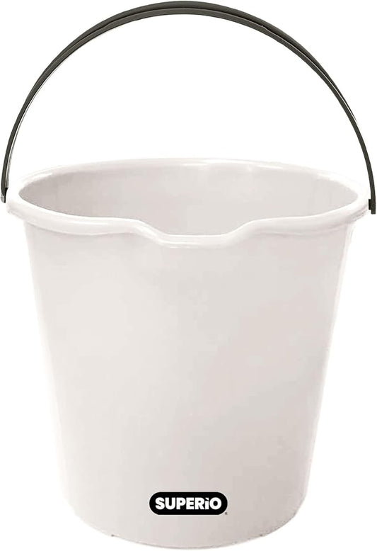 Superio Plastic Cleaning Bucket for Home, 2 Gallon Pail for Mopping with Large Spout - Bucket for Floor Mopping, Car Wash - Bowls for Camping, Fishing