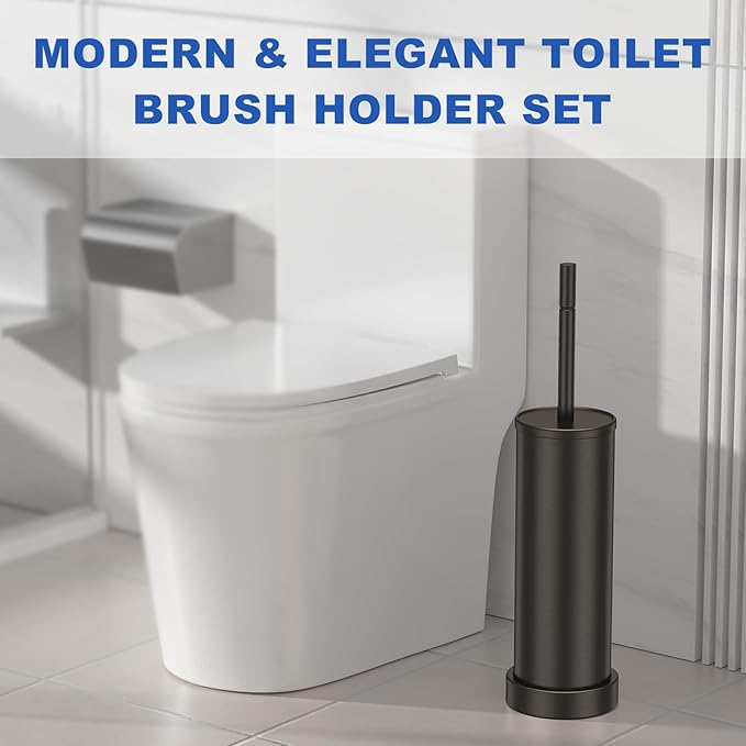 Toilet Brush and Holder Set: 304 Stainless Steel