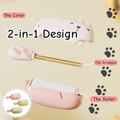3 PCS Bear Lint Roller 2-in-1 Washable Sticky Ball Remover Fabric Sofa Shaver for Home Pet Owners Travel Wardrobe Cleaning Use