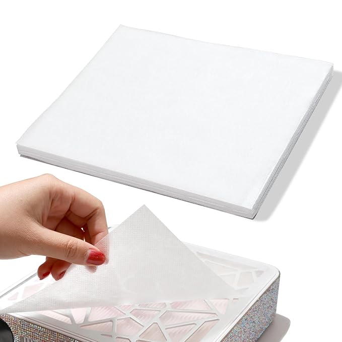 50PCS Nail Dust Collector Filter Cotton, PP Material Dust Collector Nail Tech Filter Cotton Pad Replacement Nail Vacuum Dust Collector Filters Film Paper for Nail Supplies
