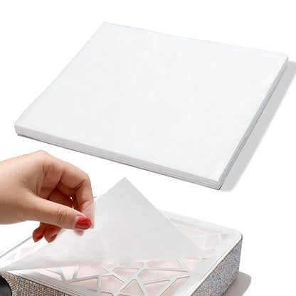 50PCS Nail Dust Collector Filter Cotton, PP Material Dust Collector Nail Tech Filter Cotton Pad Replacement Nail Vacuum Dust Collector Filters Film Paper for Nail Supplies