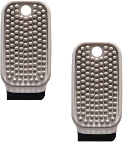 3-in-1 Silicone Dish Sponge-Food-Grade BPA-Free Cleaning Brush with Dual-Sided Comb&Scraper,Hanging Hole for Easy Storage,Fast-Dry Reusable Kitchen Gadget for Dishes/Fruits/Vegetables (Grey 2PCS)