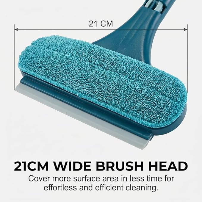 Window Screen Cleaner, 2 in 1 Detachable Window Cleaning Brush with Squeegee, Wet Dry Dual-Use Multi-Functional Glass Net Cleaner Tool for Dusty Corners, Patio, Door, Porch Screens (1)