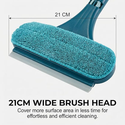 Window Screen Cleaning Brush, Upgraded 2 in 1 Screen Cleaner Tool with Squeegee, Wet Dry Dual Use, Multi-Purpose Mesh Screen Brush for Patio, Door, Porch (2)