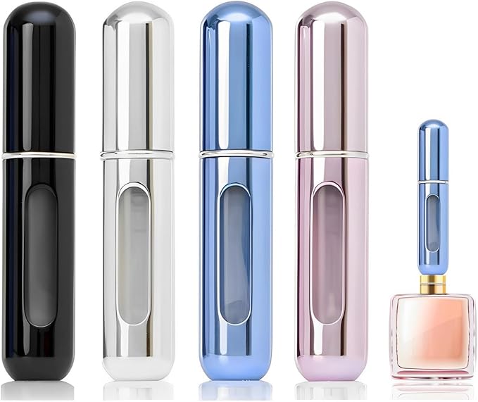 Travel Refillable Atomizer Sprayer for Perfume and Cologne Travel Bottle, Mini Perfume Refillable Bottle Perfect for Pockets