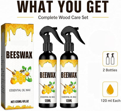 2026 Wood Polishing Beeswax Spray Upgrade Natural Furniture Waterproof Polish and Cleaner for Wood Multipurpose Wood Wax Restorer for Floors Cabinets Tables All Wood (8, Fluid Ounces)