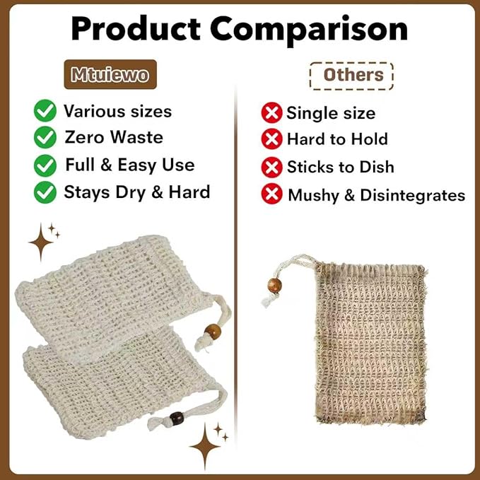 12 PCS Soap Saver Bag, Exfoliating Soap Saver Pouch, Natural Cotton Linen Mesh Soap Bag with Drawstring for Smooth Skin, for Bathing & Facial Cleansing