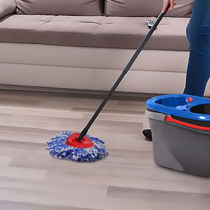 Spin Mop Replacement Head - 4 Pack RinseClean Mop Refills with Base Compatible with O-Cedar Triangle Spin Mop, Microfiber Mop Replace Head Easy Cleaning Floor Head Mop (for 2 Tank System ONLY)