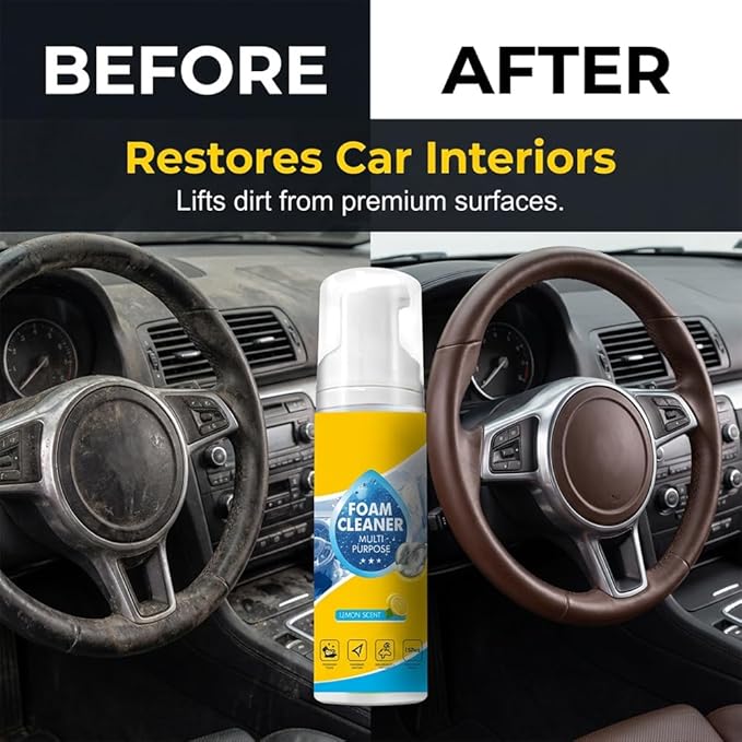 Eadwe Foam No-Rinse Cleaner, 2026 New 4-in-1 Multi-Enzyme Foam Spray Cleaner, All-Purpose Deep Cleaning Spray for Car Interior, Kitchen Grease, Bathroom Tiles, Sofa Upholstery (3Set)