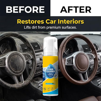 4-in-1 Multi-Enzyme Foam Spray Cleaner, Multipurpose Foam Cleaner for Car Interior Kitchen Bathroom Sofa, Deep Cleaning Foam Spray with Lemon Fresh Scent (3)