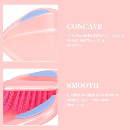 Zerodeko 1set Dustpan and Whisk Broom Set Compact Cleaning Brush and Dustpan for Household Use for Desktop and Pet Hair Cleanup Convenient Storage