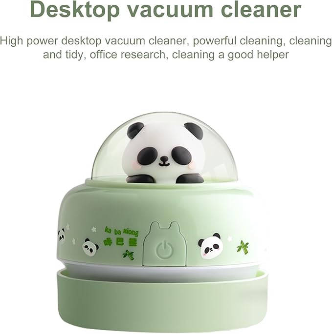 Talent Star Mini Desktop Vacuum Cleaner, Portable Battery Powered Vacuum Cleaner for Desk Cordless 360-degree Rotatable Desktop Vacuum for Cleaning Eraser Crumbs Hairs Crumbs Keyboard Green