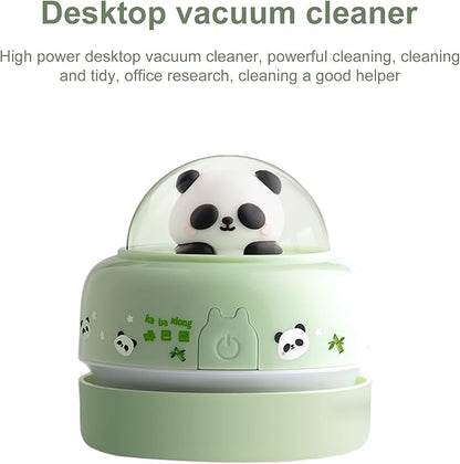 Talent Star Mini Desktop Vacuum Cleaner, Portable Battery Powered Vacuum Cleaner for Desk Cordless 360-degree Rotatable Desktop Vacuum for Cleaning Eraser Crumbs Hairs Crumbs Keyboard Green