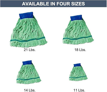 Arkwright Microfiber Tube Mop Head Replacement - Heavy Duty, Lint Free, Super Absorbent & Bleach-Safe, Janitorial Essential for Commercial & Industrial Floor Cleaning, 21 oz, Green