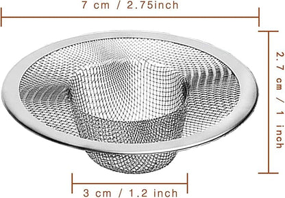 40pcs Heavy Duty Stainless Steel Slop Basket Filter Trap, 2.75" Top / 1" Mesh Metal Sink Strainer,Perfect for Kitchen Sink/Bathroom Bathtub Wash basin Floor drain balcony Drain Hole,Utility