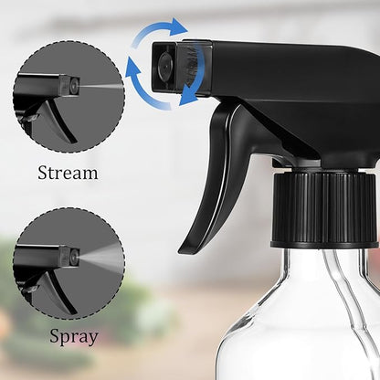 Gjinxi 10Pcs 10oz Spray Bottle for Hair, Plastic Empty Spray Bottles for Plants, Mist/Stream Heavy Duty Water Spraying Bottle with Adjustable Sprays Nozzle BPA Free Refillable Containers for Cleaning