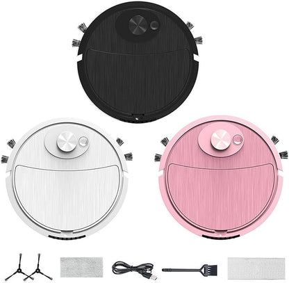Mini Cleaner Sweeping Robot Super Suction Low Noise One Start Rechargeable Vacuum Cleaner Sweeping Mopping Robot Memory Multiple Cleaning Modes Pink One Size