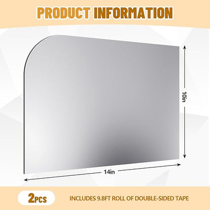 Lewtemi 2 Pcs 14"x 10" Sink Splash Guard for Kitchen 304 Stainless Steel with Double-sided Tape Wall Mount Side Splash Guards Protection for Commercial Kitchens Restaurant Bar Hand Sink