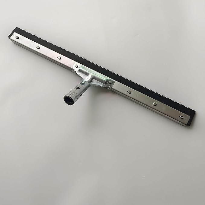 24" Serrated Notched Epoxy Rubber Speed Trowel Squeegee,1/8" Notch,with Telescopic Handle for Epoxi Resin Coating Application