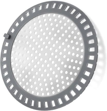 Shower Drain Hair Catcher Round Flat Shower Drain Cover & Protector with Silicone Rim Weighted Metal Sink Hair Trap Stopper for Regular Drains of Shower Room, Bathroom