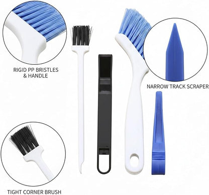 Window Groove Cleaning Tool Set, Narrow Track Cleaner for Sliding Doors & Car Seals, 1.2-Inch Width