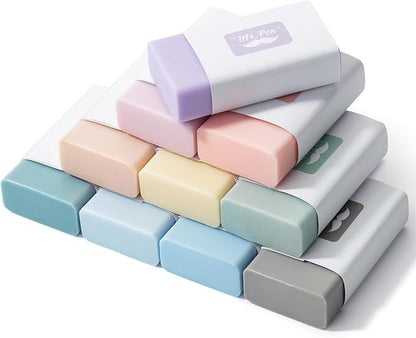 Mr. Pen- Pencil Eraser, 10 Pack, Morandi Colors, Large Latex Free Block Erasers for School, Office, Art Sketching, Homework, Exams, Clean Smudge-Free Correction