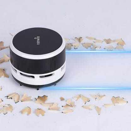 tenwin Mini Vacuum Cleaner, Portable Desktop Vacuum Cordless, Handheld Dust Sweeper Battery Operated, Low Noise and Strong Suction for Home/Office/School/Car/Keyboard(Battery not Include)