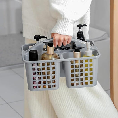 Portable Shower Caddy Basket,Convenient Cleaning Supplies Organizer with Compartments and Handle,Ideal for Bathroom, Bedroom, Kitchen, College Dorm,Garden,etc.gray-2 Pcs