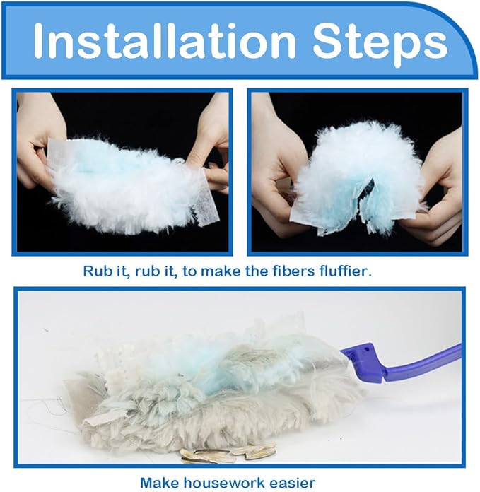 Electrostatic Flash Dust Magnet Refills, Disposable Blue Cleaning Dusters - Fluffy Microfiber Pads for Home, Car, Office and Blinds, No Handle Included (Blue 20pcs)