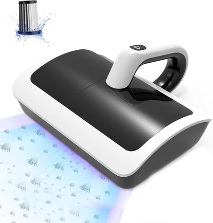 Mattress Vacuum Bed Vacuum Cleaner with UV 18000pa Super Suction Power，HEPA Filter 253.7nm UV-C Light & 30000 RPM/Min Brushroll Rotation & Heating & Ultrasonic Quintuple Tech (Corded)