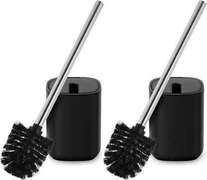 Toilet Brush and Holder Set Toilet Bowl Brush Stainless Steel Automatic Open lid Toilet Bowl Cleaner Brush Set Toilet Scrubber Kit Toilet Cleaning Brush for Bathroom