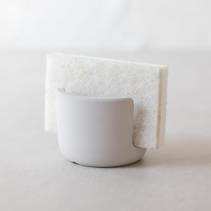 Selegna Diatomite Stoneware Sponge Holder & Sink Caddy, Drying Stone Kitchen Sink Organizer for Counter, Water-Absorbing Diatomaceous Earth Sponge Tray for Kitchen & Bathroom Countertop