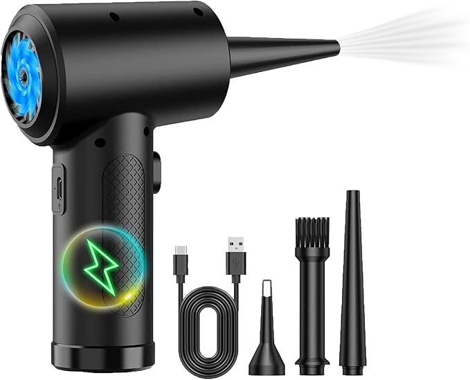 Newhouse Electric Cordless Air Duster NHAD-BR-1, 3-Speed Blower for Car, Computer Cleaning, Rechargeable