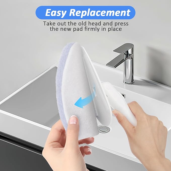 6 Pack Scrubber Refill Compatible with Scotch Brite Tub and Tile Scrubbers, Replacement Scrubber Refill Pads, Non-Scratch and Reusable Bathtub,for Cleaning Tub, Tile, Wall and Floor (Only Refills Pad)