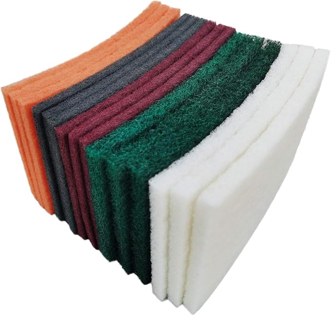 Tonmp 15 Pack 6 x 9 Inch Hand Pads Coarse Medium Fine Superfine 5 Different Specifications Assortment General Purpose Scouring Pad Ideal for Garden Tools and Grills,Automotive Body Tools