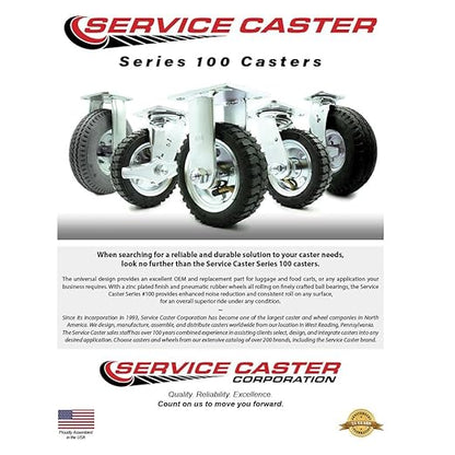 Service Caster RUB-SCC-100S280-PNB-2-R280-2 4436M1 FG4436M10000 Rubbermaid Replacement Caster Kit