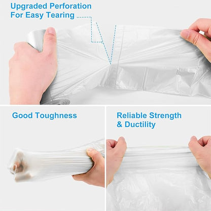 8 Gallon Kitchen Trash-Bags Biodegradable-Garbage-Bag Unscented - Compostable Large White 80 Count Recycling Thick Big Gal Medium Outdoor Tall Can Liners Waste Basket Acqkunlo