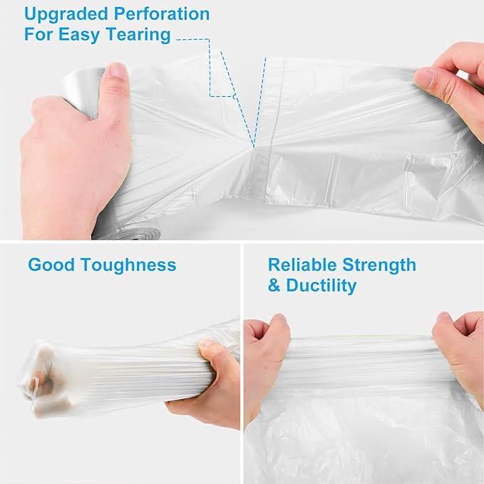 13 Gallon Garbage-Bags Tall Kitchen Compostable-Trash-Bag - White Biodegradable Unscented 60 Count Large Recycling Compactor Big Outdoor Liners Waste Basket Acqkunlo