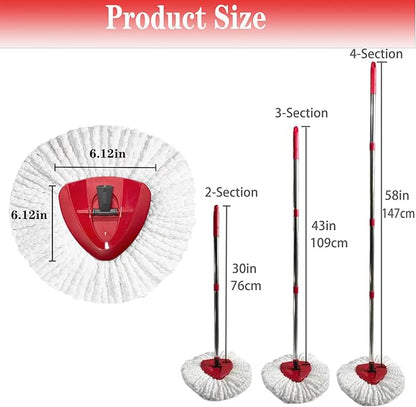 O-Cedar Spin Mop Replacement Head - 4 Refills, 30-58in Handle and Base Combo Set